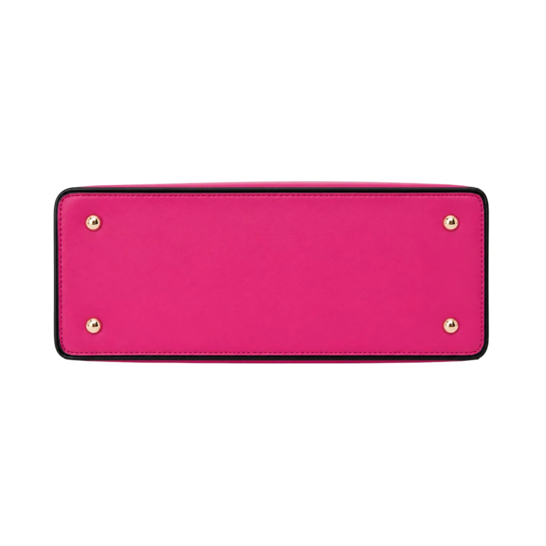 Cison Luxury Pink Fashion Handbag with Decorative Charm