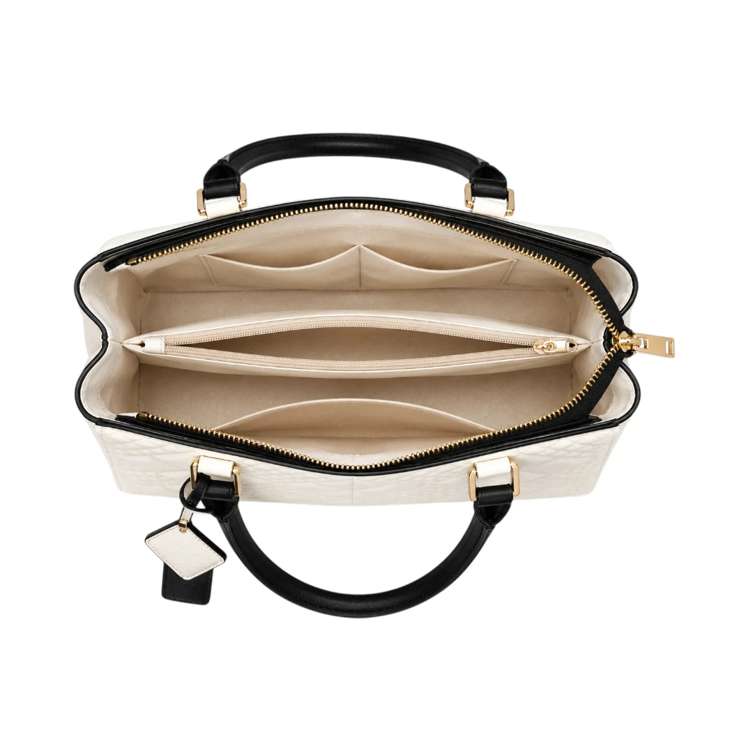 Cison Elegant White Leather Fashion Handbag