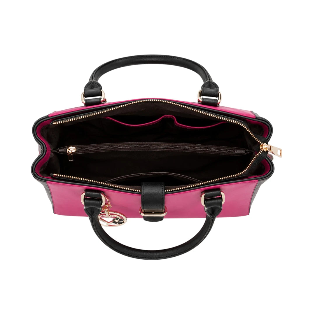 Cison Luxury Pink Fashion Handbag with Decorative Charm
