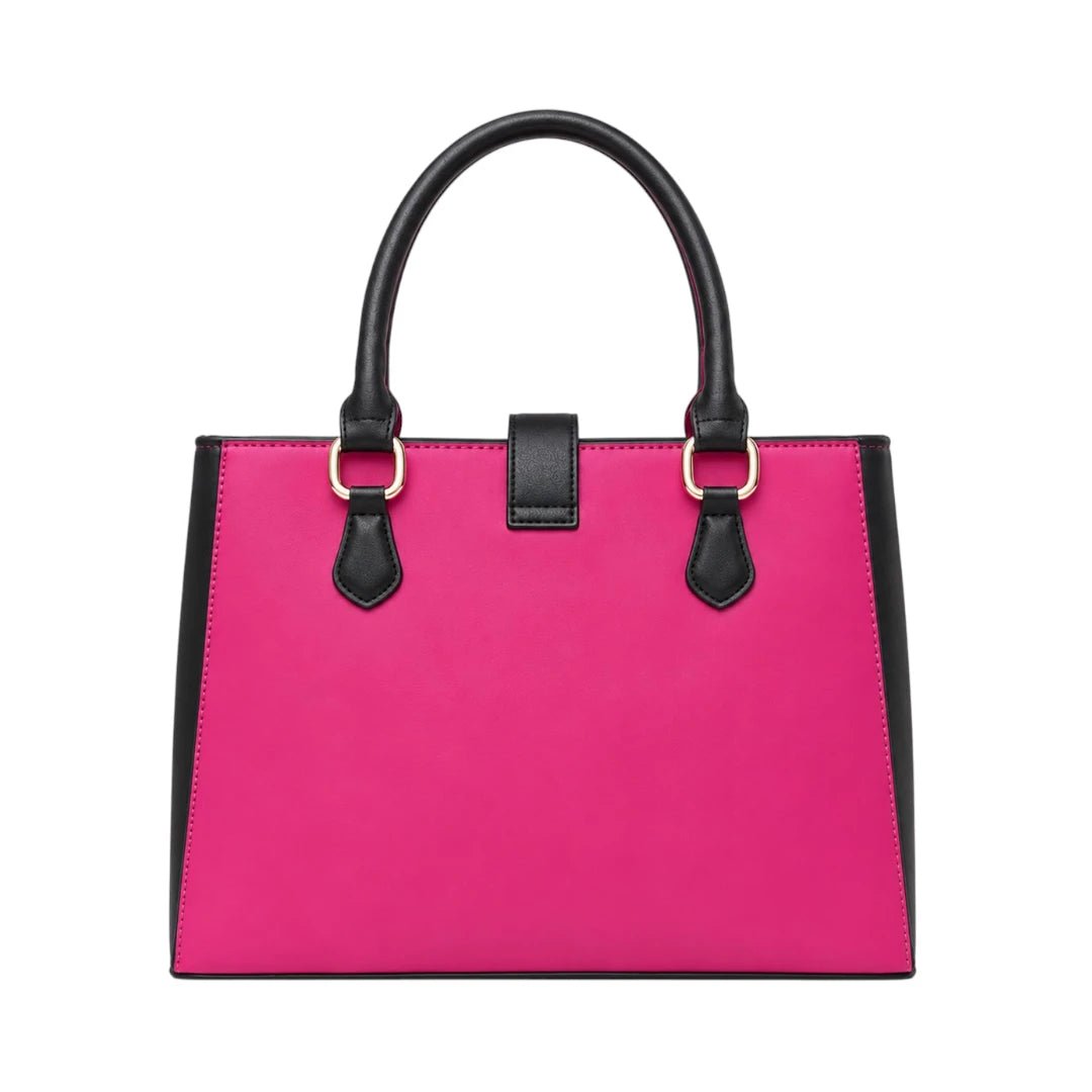 Cison Luxury Pink Fashion Handbag with Decorative Charm